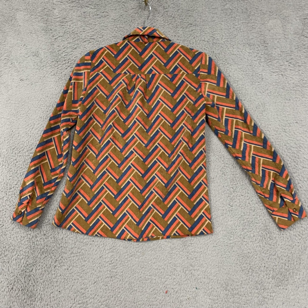 FANSILANEN Shirt Womens XS Multicolor Corduroy Geometric Button Up Long Sleeve - Picture 7 of 16